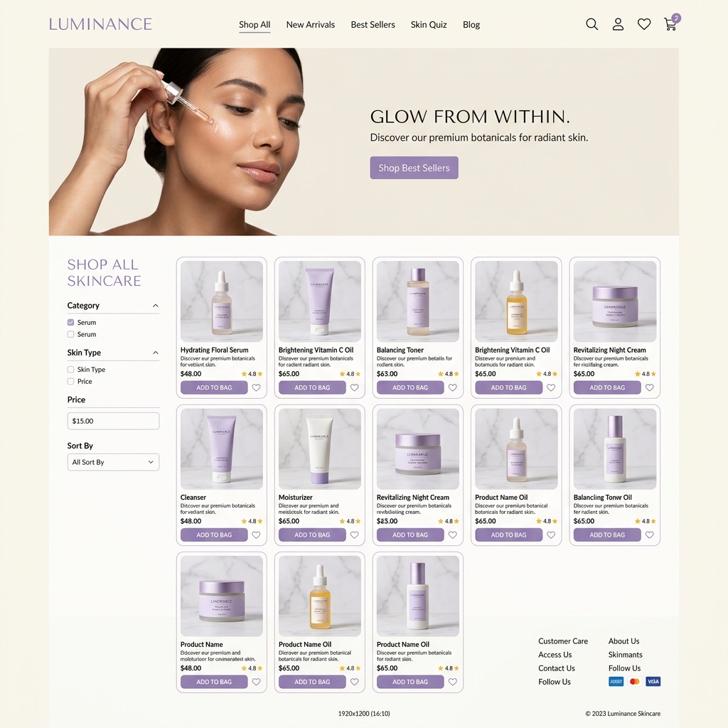 Preview of project Beauty E-commerce Redesign